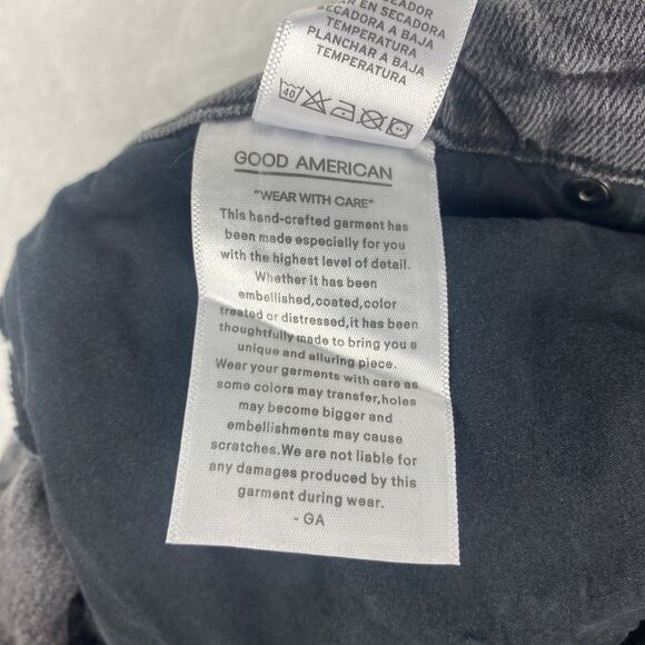 Good American Jeans Womens Size 16 Black Pockets Denim Pants - Picture 11 of 12